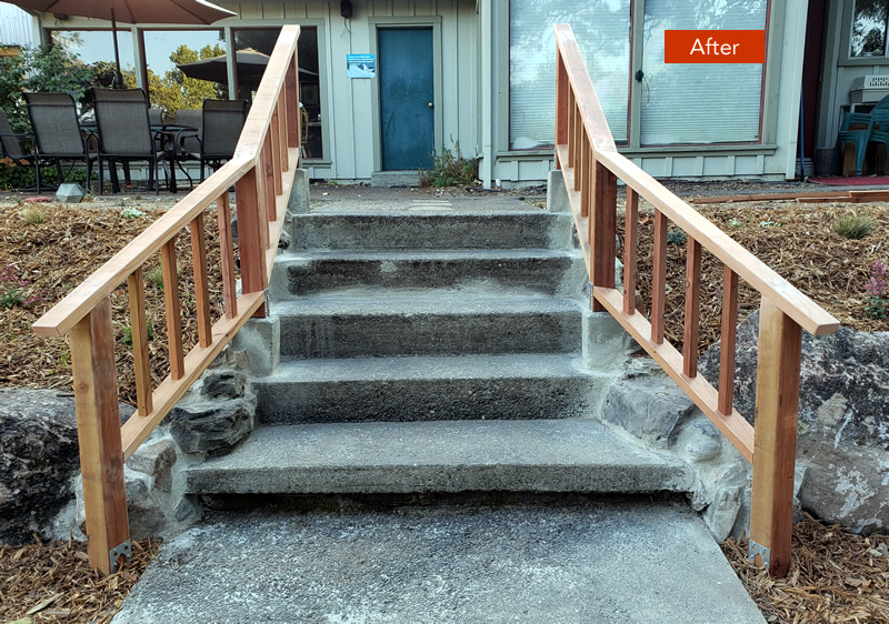 Joseph Browning Repair & Build - Custom Redwood Handrails After