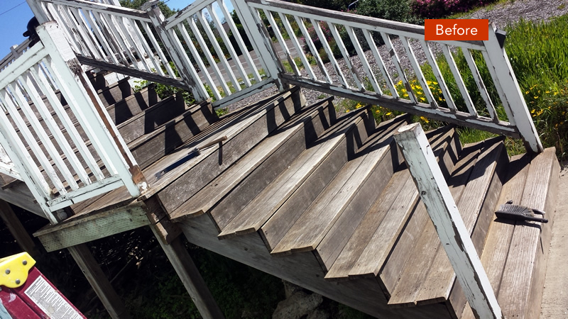 Joseph Browning Repair & Build - Deck Stairs Railings Remove and Replace Before
