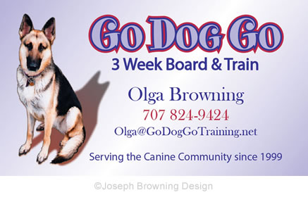 Joseph Browning Design - Go Dog Go Training Business Card