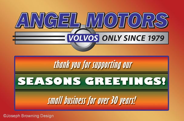 Joseph Browning Design - Angel Motors Holiday Postcard