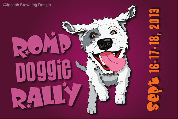 Joseph Browning Design - Romp Doggie Rally Postcard