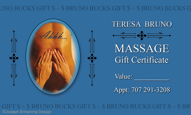 Joseph Browning Design - Teresa Bruno Massage Gift Certificate
