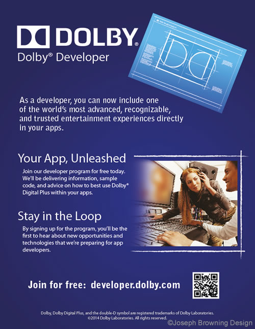 Joseph Browning Design - Dolby Developer Print Ad