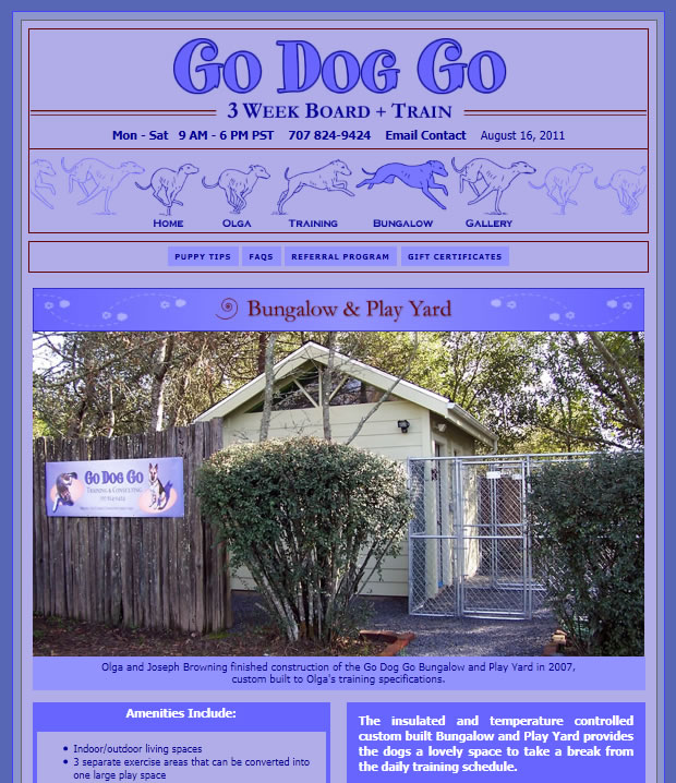 Joseph Browning Design - Go Dog Go 3-Week Board & Train Website